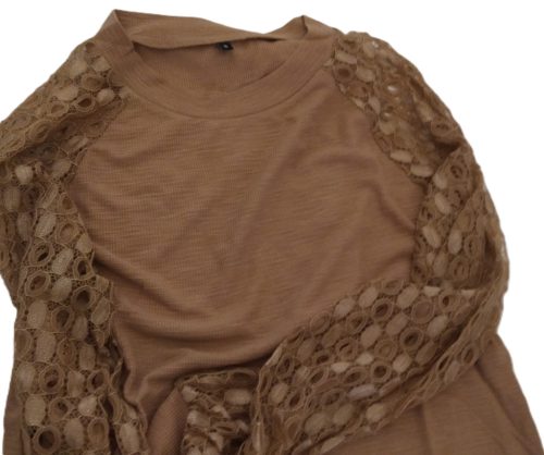 DEARCASE női hosszú ujjú póló barna S - outlet termék