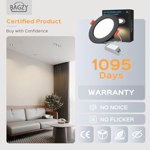 BAGZY LED süllyesztett mennyezeti lámpa 9W 10 darabos, 900LM, meleg fehér 3000K - outlet termék