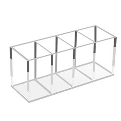   FFowcye akril tolltartó és sminkecset tartó - 4 rekeszes átlátszó ceruzatartó - outlet termék