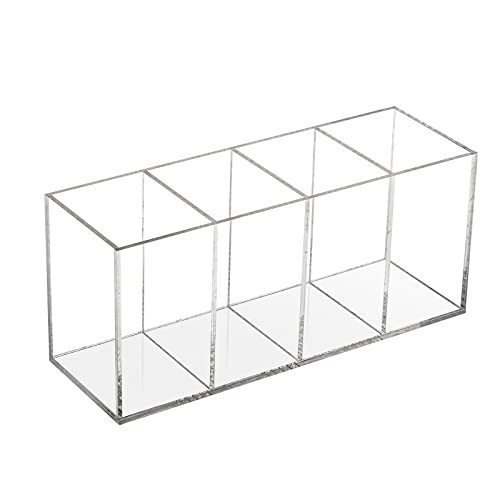 FFowcye akril tolltartó és sminkecset tartó - 4 rekeszes átlátszó ceruzatartó - outlet termék