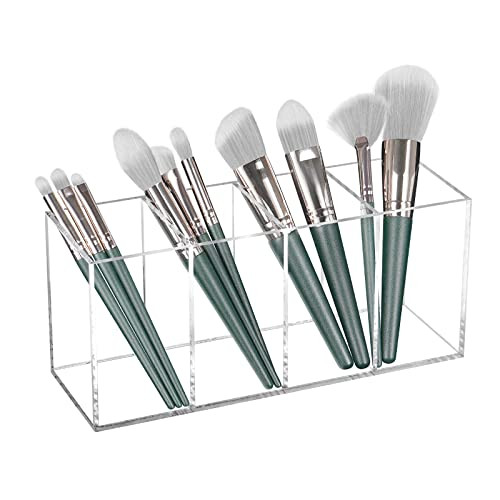 FFowcye akril tolltartó és sminkecset tartó - 4 rekeszes átlátszó ceruzatartó - outlet termék