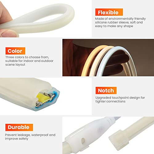 XUNATA LED neon fény, COB LED neon szalag 220V vízálló rugalmas LED szalag szuper - outlet termék