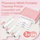 Phomemo M04S mini mobiltelefon hőnyomtató zsebnyomtató, Bluetooth, 53/80/110mm - outlet termék