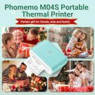Phomemo M04S mini mobil matrica hőnyomtató 300 DPI, hordozható Bluetooth, 53/80/110 - outlet termék