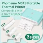 Phomemo M04S mini mobil matrica hőnyomtató 300 DPI, hordozható Bluetooth, 53/80/110 - outlet termék