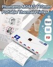 Phomemo M04AS 110 mm mini nyomtató zsebnyomtató, 300DPI, hordozható, mobiltelefonhoz - outlet termék