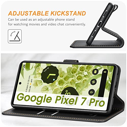 Ganbary Google Pixel 7 Pro tok, prémium bőr kártyatartó, mágneszár, állvány funkció - outlet termék