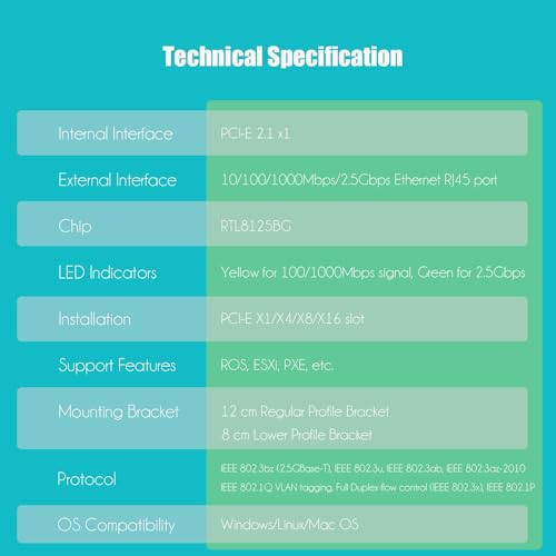 GLOTRENDS LE8105 PCI-E hálózati kártya 2.5Gbps, RTL8125BG chip, PCI-Express 2.0 X1 - outlet termék