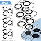 3 darabos kamera védőüveg iPhone 12 Pro-hoz 3D lencse fólia, karcálló, 9H keménység - outlet termék