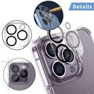 3 darabos kamera védőüveg iPhone 12 Pro-hoz 3D lencse fólia, karcálló, 9H keménység - outlet termék