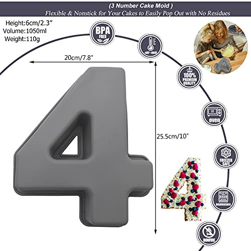 Szilikon tortaforma számok 3D számok, születésnapi, esküvői, évfordulós torta - outlet termék