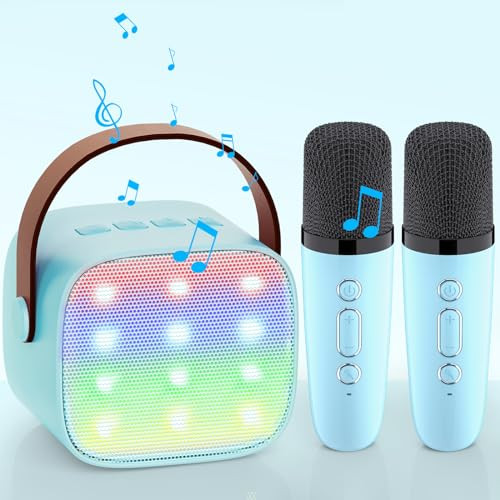 Wowstar hordozható karaoke gép 2 mikrofonnal kék - outlet termék