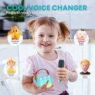 Wowstar hordozható karaoke gép 2 mikrofonnal kék - outlet termék