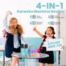 Wowstar hordozható karaoke gép 2 mikrofonnal kék - outlet termék