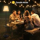 Outdoor napelemes állólámpa fényérzékelővel, állítható RGB és meleg fehér - outlet termék