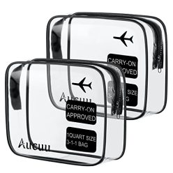   Clear piperecikk táska, 2 darabos PVC vízálló piperecikk hordtáska, TSA jóváhagyott - outlet termék