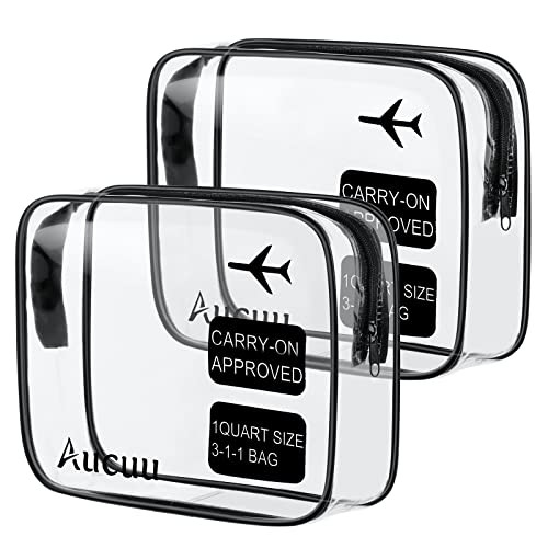 Clear piperecikk táska, 2 darabos PVC vízálló piperecikk hordtáska, TSA jóváhagyott - outlet termék