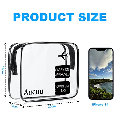 Clear piperecikk táska, 2 darabos PVC vízálló piperecikk hordtáska, TSA jóváhagyott - outlet termék