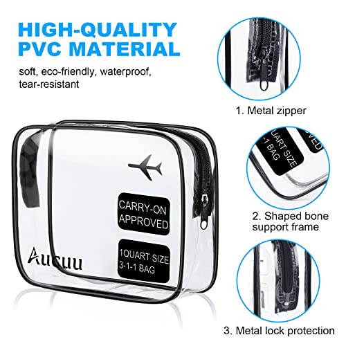 Clear piperecikk táska, 2 darabos PVC vízálló piperecikk hordtáska, TSA jóváhagyott - outlet termék