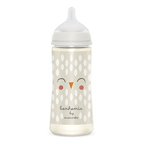 Suavinex 307839 cumisüveg 360 ml, szilikon, antikólikás, sűrű folyású, +6 hónap, bézs - outlet termék