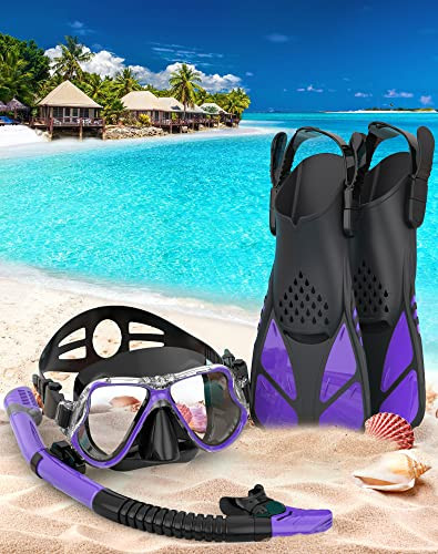 Zenoplige felnőtt búvárkészlet uszonyokkal páramentes panoráma búvárszemüveg, száraz - outlet termék