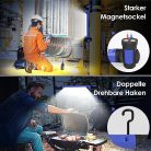 Work Light 2500LM LED munkalámpa 5200mAh, újratölthető, mágneses, akasztós, vezeték - outlet termék