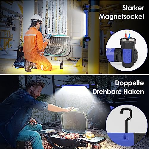 Work Light 2500LM LED munkalámpa 5200mAh, újratölthető, mágneses, akasztós, vezeték - outlet termék