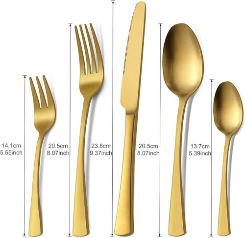 Bestdin 60 darabos evőeszközkészlet matt arany, 12 személyes - outlet termék