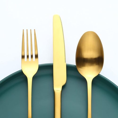 Bestdin 60 darabos evőeszközkészlet matt arany, 12 személyes - outlet termék