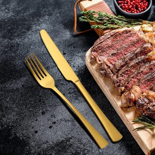 Bestdin 60 darabos evőeszközkészlet matt arany, 12 személyes - outlet termék