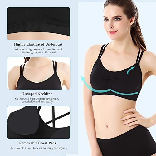 Neteson női sportmelltartó keresztpántos fekete - outlet termék