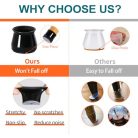 Védőkupakok szék lábakhoz filccel, gumis szék lábvédők, filc pad, bútor alátét - outlet termék