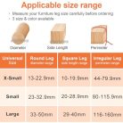 Védőkupakok szék lábakhoz filccel, gumis szék láb kupakok, filc pad, bútor alátét - outlet termék