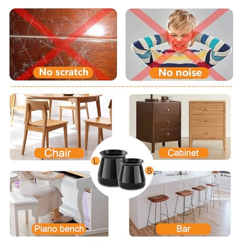 Védőkupakok szék lábakhoz filccel, gumis szék láb kupakok, filc pad, bútor alátét - outlet termék