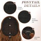 FESHFEN hosszú lófarok hajhosszabbítás húzózsinóros, hosszú, hullámos, göndör - outlet termék