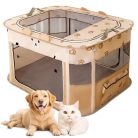ALLSOPETS összecsukható kisállat játszótér, hordozható macska-kutya ketrec - outlet termék
