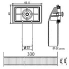 Talea QY012C019-K PP fehér cső 330 mm túlfolyócső konyhai mosogatóhoz 63,5 x 40 mm - outlet termék