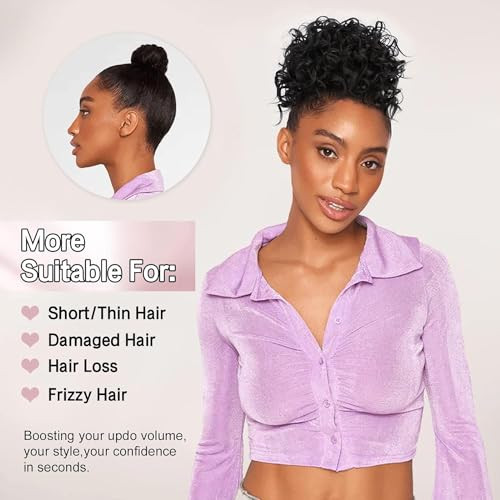 Porsmeer rövid göndör gumis hajkonty sötét fekete - outlet termék