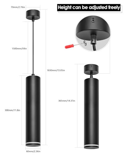 BOYIR Pendelleuchte modern hengeres fekete függőlámpa, magasságban állítható - outlet termék
