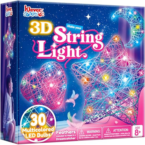 Klever Kits 3D zsinórművész készlet gyerekeknek DIY lámpás készlet, 30 színes LED - outlet termék
