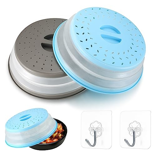 Tomoyuki mikrohullámú sütő fedél 2 darabos, összecsukható, gőzlyukakkal - outlet termék