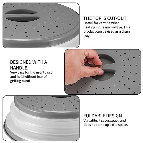 Tomoyuki mikrohullámú sütő fedél 2 darabos, összecsukható, gőzlyukakkal - outlet termék
