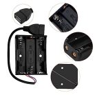 KUOQIY 3 x 1.5V AA elem tartó USB aljzattal 6 darabos, 2 darabos műanyag elem tároló - outlet termék