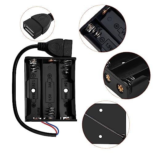 KUOQIY 3 x 1.5V AA elem tartó USB aljzattal 6 darabos, 2 darabos műanyag elem tároló - outlet termék