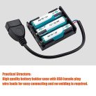 KUOQIY 3 x 1.5V AA elem tartó USB aljzattal 6 darabos, 2 darabos műanyag elem tároló - outlet termék