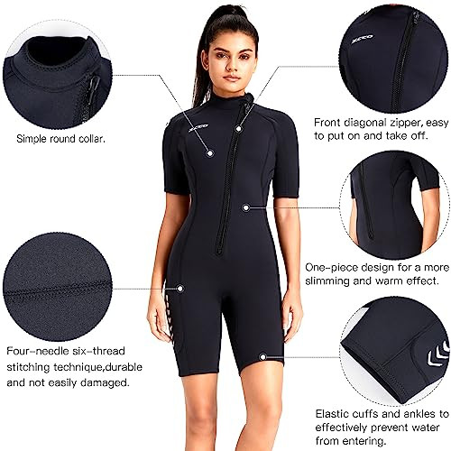 ZCCO férfi shorty neoprén búvárruha 3mm női, elöl cipzáras - outlet termék