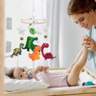 Babaágyra szerelhető fa babaforgó - outlet termék