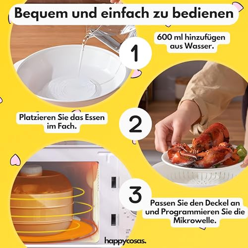 Microwave Steamer gyorsfőző - egészséges és könnyű főzés - zöldségekhez, halhoz és - outlet termék