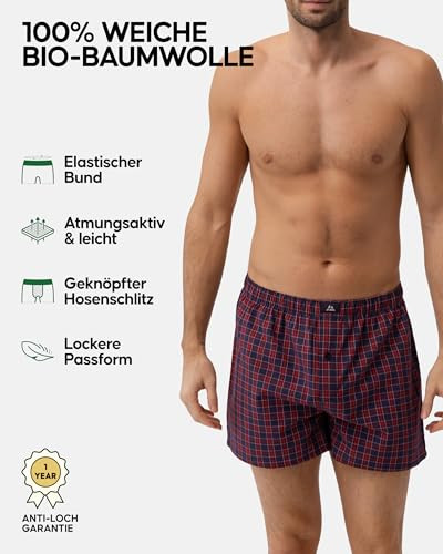 DANISH ENDURANCE férfi szövött boxer, pamut, laza fazon, prémium bio pamut, több - outlet termék