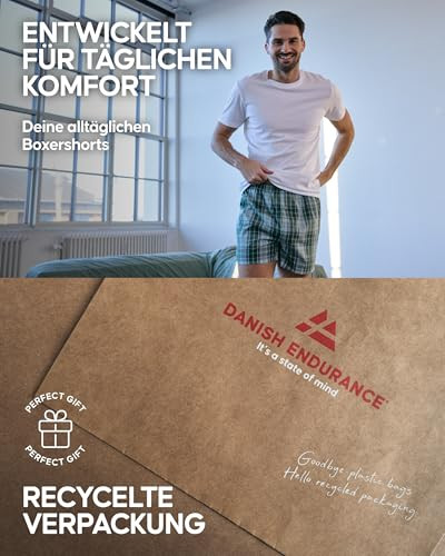 DANISH ENDURANCE férfi szövött boxer, pamut, laza fazon, prémium bio pamut, több - outlet termék